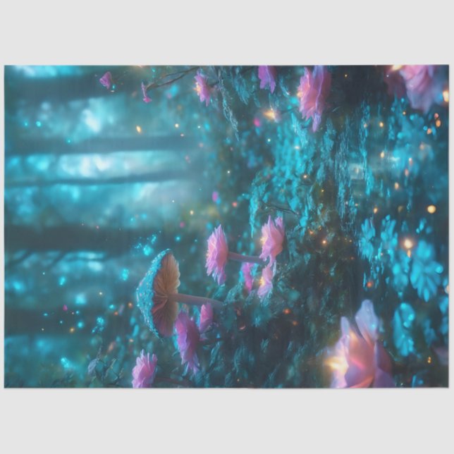 Papel Tecido Florestal Firefly Mushroom (Frente )