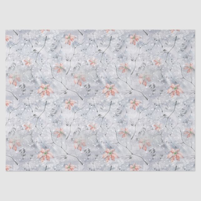 Papel Tecido Frosty Poinsettia (Frente )