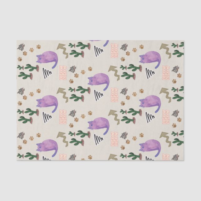 Papel Tecido, Gato De Peixe Cactus, Mata-Vacas (Frente )