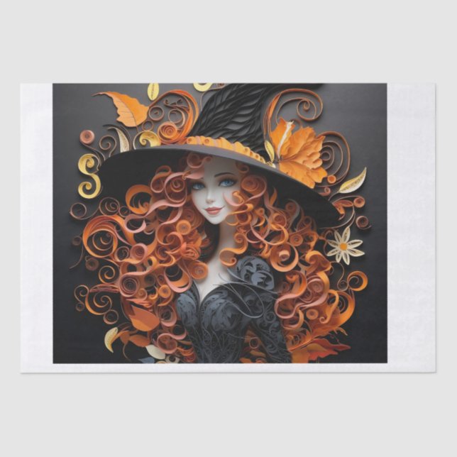 Papel Tecido Halloween, Bruxa, (Frente )