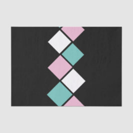Papel Tecido Harlequin (Preto, Aqua e Rosa)