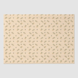 Papel Tecido Honeybee Greenery Pastel Almond
