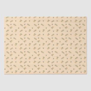 Papel Tecido Honeybee Greenery Pastel Almond