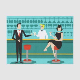 Papel Tecido Lounge Retro Cocktail