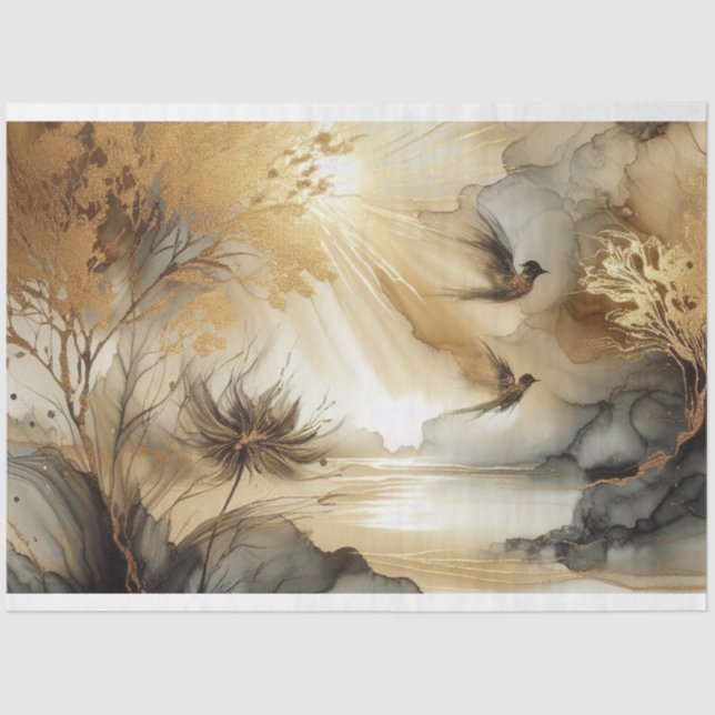 Papel Tecido Pássaros, Desvinculação, Embraiagem D (Frente )