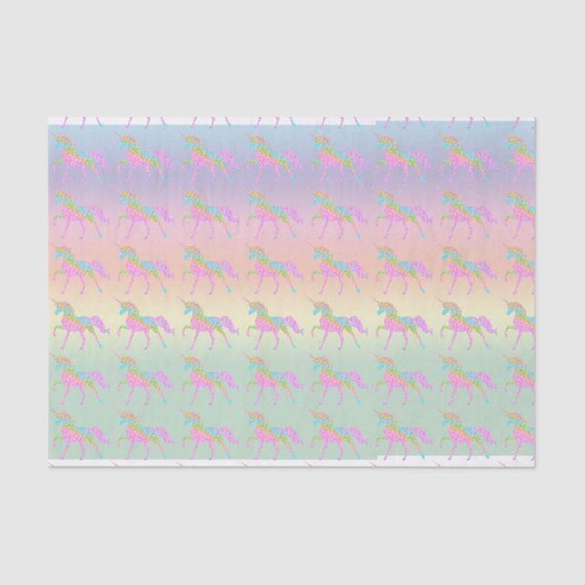 Papel Tecido Pastel Rainbow Unicorn (Frente )