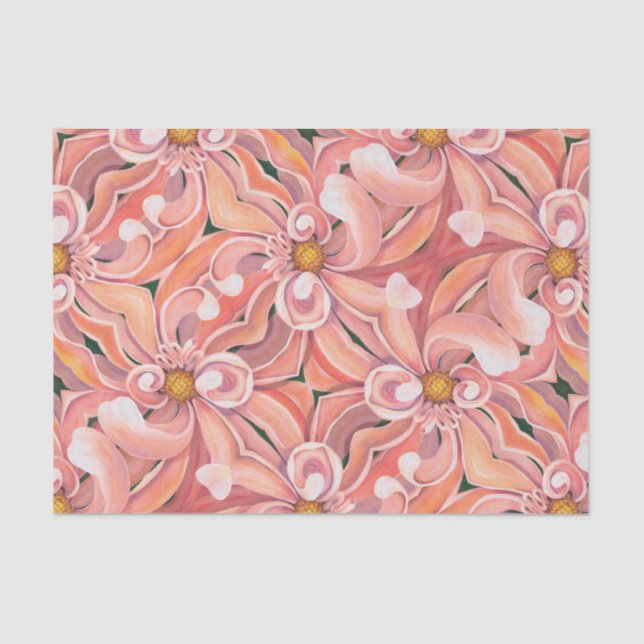Papel Tecido - Peach Dahlia (Frente )
