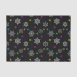 Papel Tecido Preto e Brilhante Floco de Neve