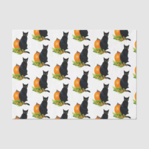 Papel Tecido Preto Pumpkin Fern