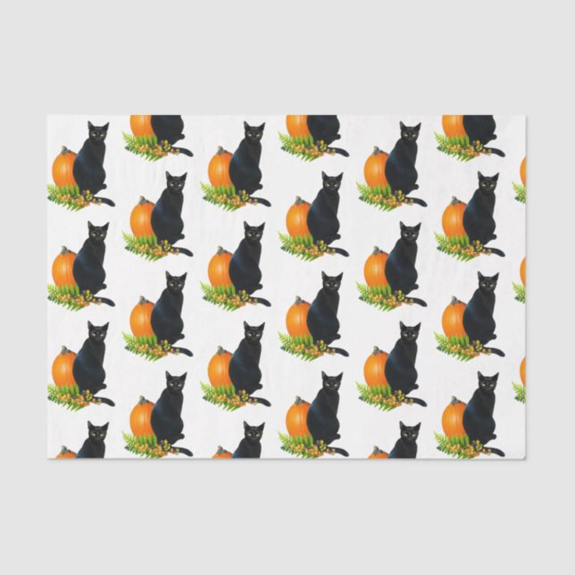 Papel Tecido Preto Pumpkin Fern (Frente )
