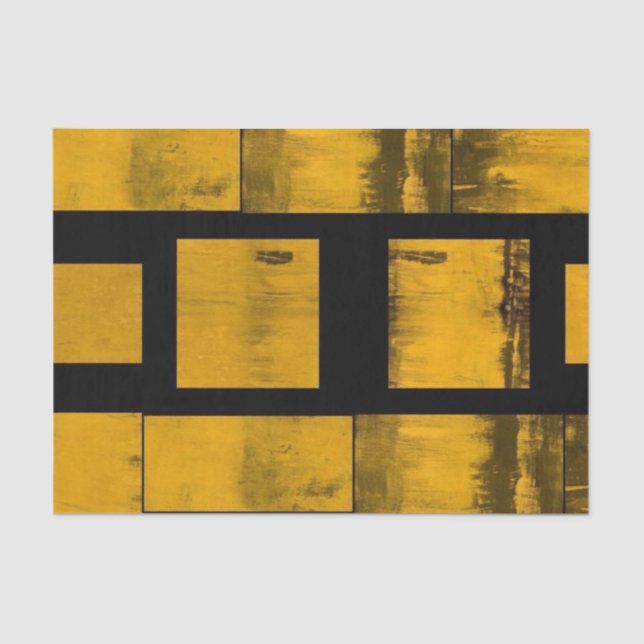 Papel Tecido Queimado Amarelo Negro (Frente )