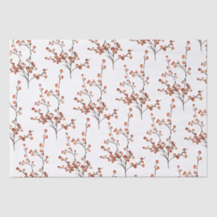 Papel Tecido Red Ilex Berry Branch