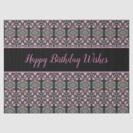 Papel Tecido rico Com Felizes Desejos De Aniversár