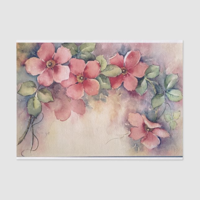 Papel Tecido Rosa Dogwood (Frente )