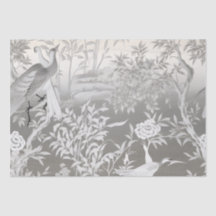 Papel Tecido Silver Chinoiserie