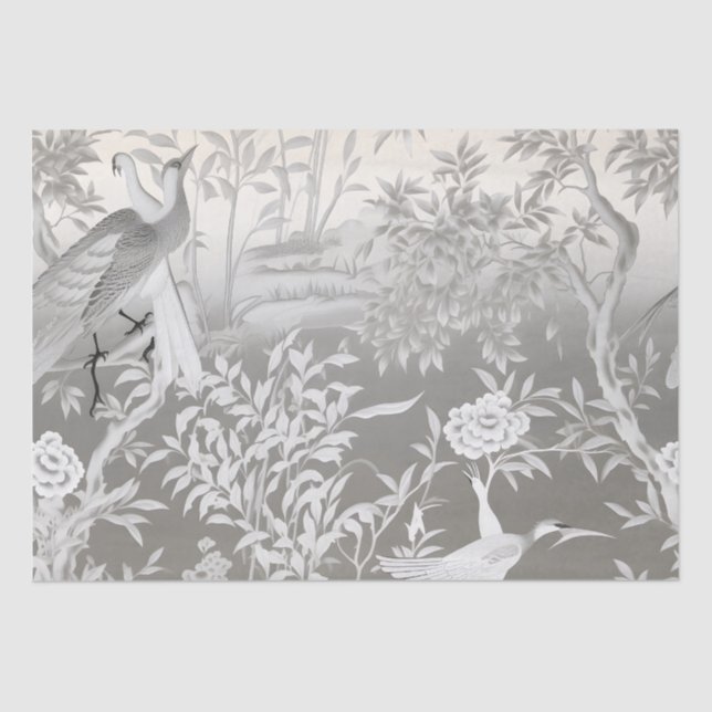 Papel Tecido Silver Chinoiserie (Frente )