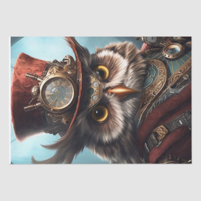 Papel Tecido Steampunk Owl (Frente )