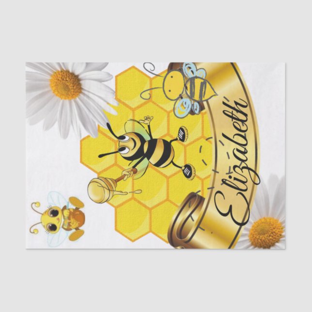 Papel Tecido Stripes Bumblebee White Daisy (Frente )