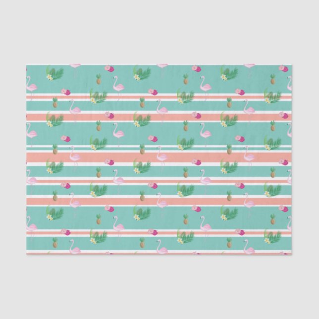 Papel Tecido Tropical Flamingo Wraping (Frente )