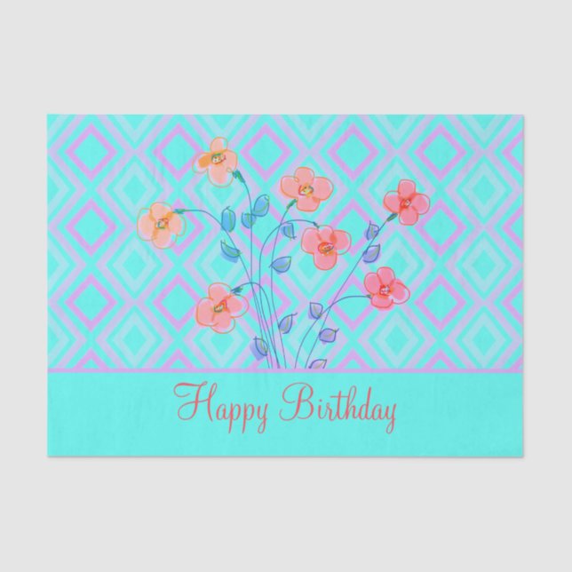 Papel Tecido Vermelho Teal Coral, Rosa (Frente )