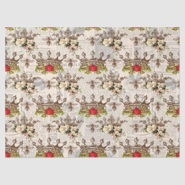 Papel Tecido Vintage Honey Bee Series Design 15 (Frente )