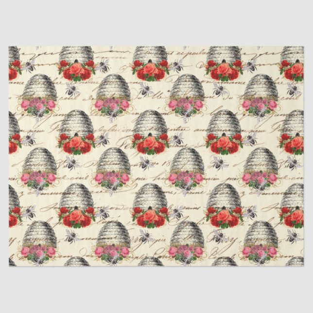 Papel Tecido Vintage Honey Bee Series Design 8 (Frente )