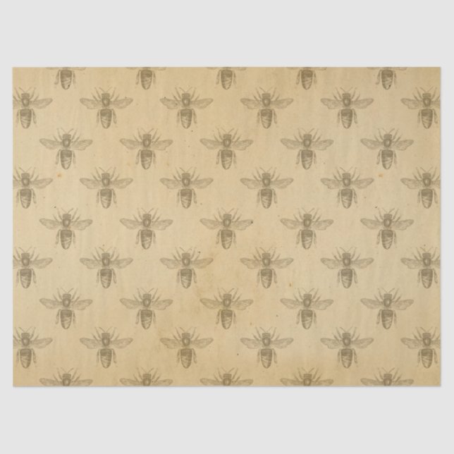 Papel Tecido Vintage Honey Bee Series Design 9 (Frente )