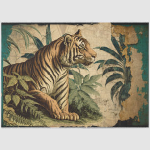 Papel Tecido Vintage Tiger
