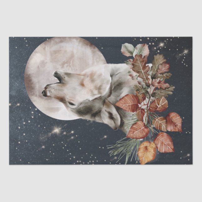 Papel Tecido Wolf Watercolor (Frente )