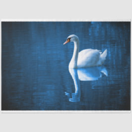 Papel Tecidual de Decoupage do Lago Azul Swan