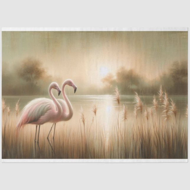 Papel tecidual Flamingo Decoupage (Frente )