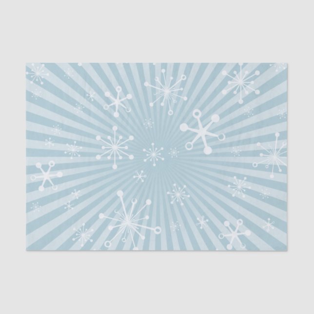 Papel Tecidual Leve Azul Moderno Flocos de Neve (Frente )