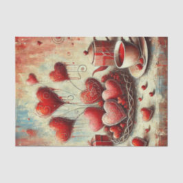 Papel Tecidual Pintado pelo Coração Vermelho Moder