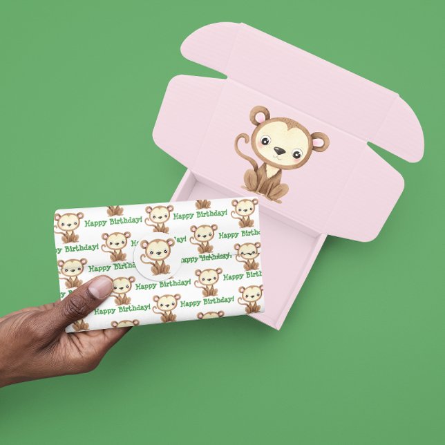 Papel Tecidual sobre a selva de macacos (Celebrate a special birthday with this cute monkey tissue paper! )