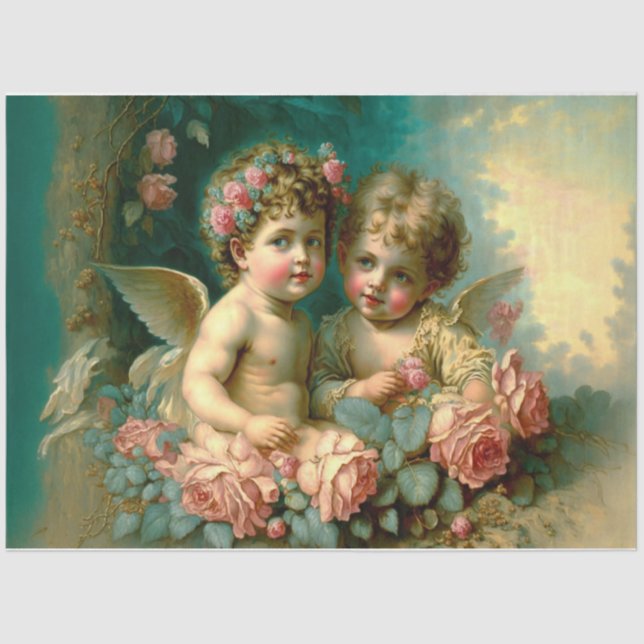 Papel Tecidual Vintage Cherubs (Frente )