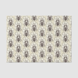 Papel tecidular - Abelhas em amarelo pálido