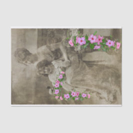 Papel tecidular com a mãe e a filha do Vintage