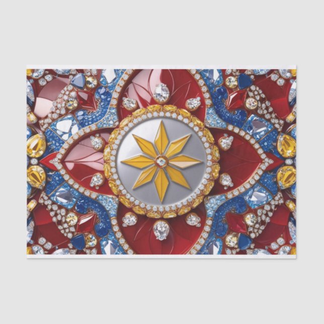 Papel tecidular com cores colombianas design (Frente )