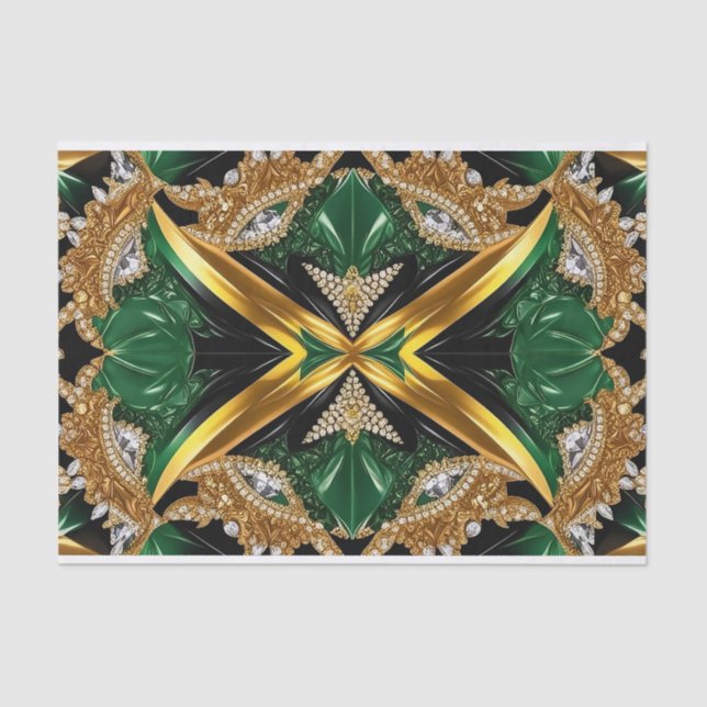 Papel tecidular com cores jamaicanas design (Frente )