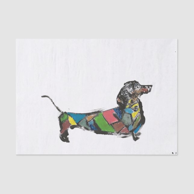 Papel tecidular com Dachshund (Frente )