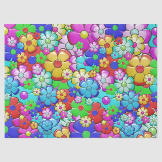 Papel tecidular das flores de Hippie (Frente )