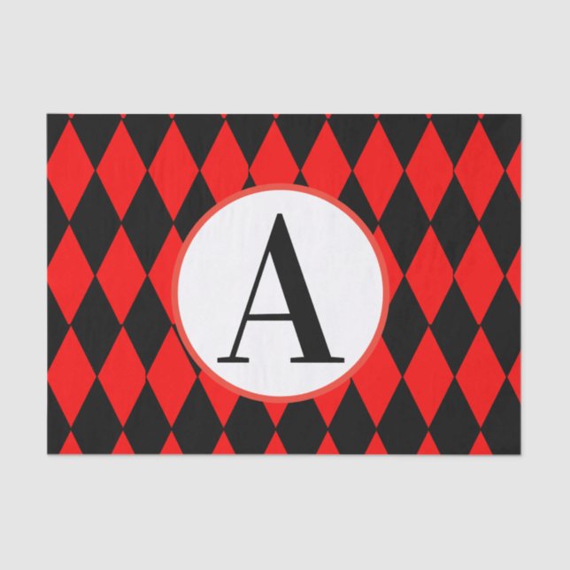 Papel tecidular de 10 lb, RED & BLACK HARLEQUIN IN (Frente )