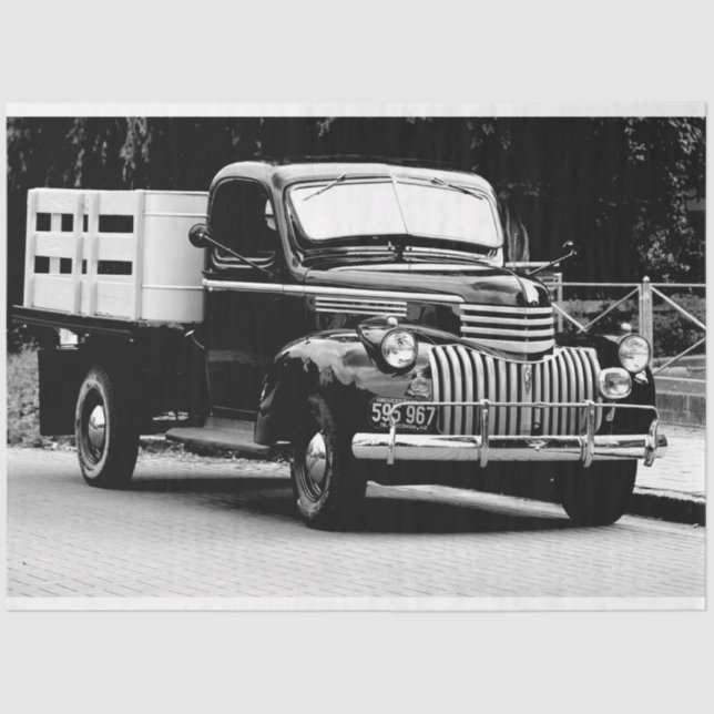 papel tecidular de caminhão de entrega antiga (Frente )