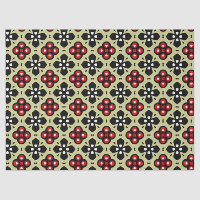 papel tecidular de flores geométricas (Frente )