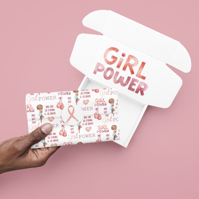 Papel tecidular do Cancer de mama (Let someone special know how strong they are with this personalized tissue paper! )