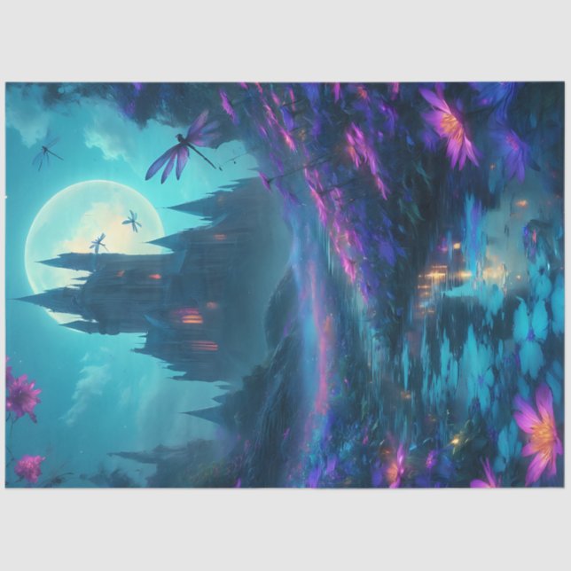 Papel Tecidular Dragonfly Castle (Frente )