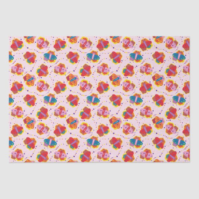 Papel tecidular, estilo borboletas, lindas, dos an (Frente )