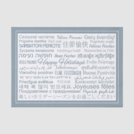 Papel tecidular multilíngue "Felizes Feriados"