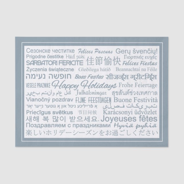 Papel tecidular multilíngue "Felizes Feriados" (Frente )