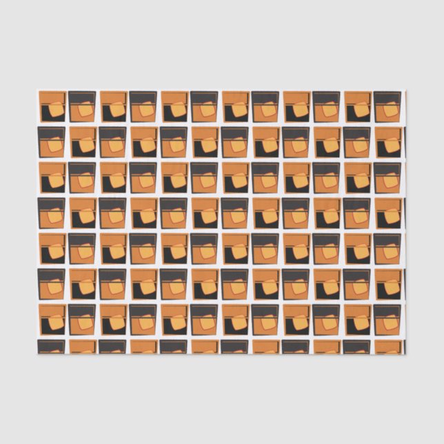 Papel tecidular - Whiskey Óculos de ouro e preto (Frente )